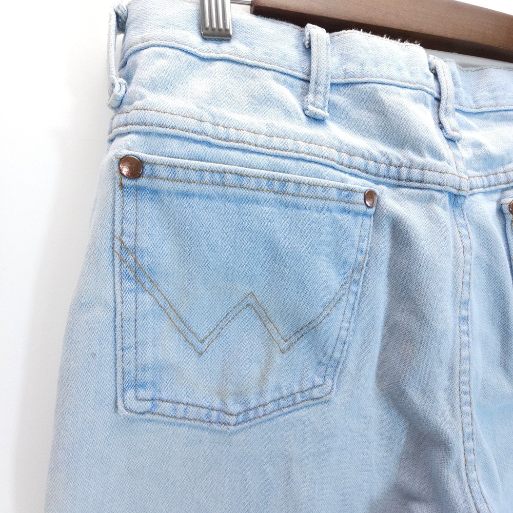 Vintage Wrangler Jeans Mens 33X32 Light Wash Straight Leg Denim Streetwear - Picture 3 of 16